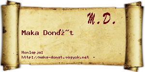 Maka Donát névjegykártya